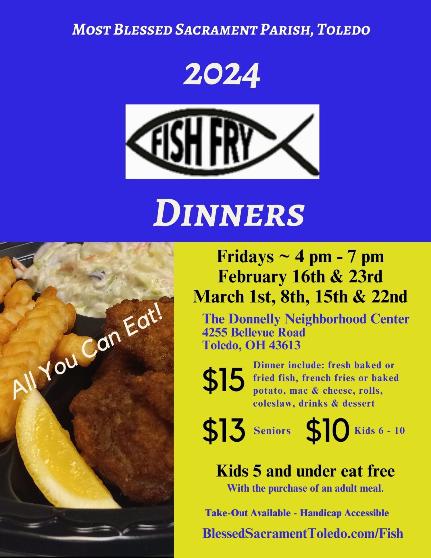 Lenten Fish Fry Fridays Blessed Sacrament Church